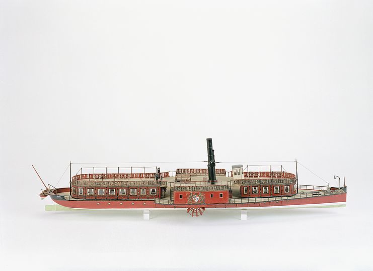 Modell des Schiffs, Farbfotografie.