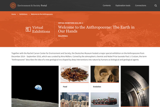 Screenshot der Webseite "Virtual Exhibition – Welcome to the Anthropocene".