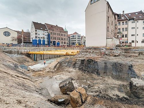 Deutsches Museum Nuernberg Baugrube vom 08.01.2018
