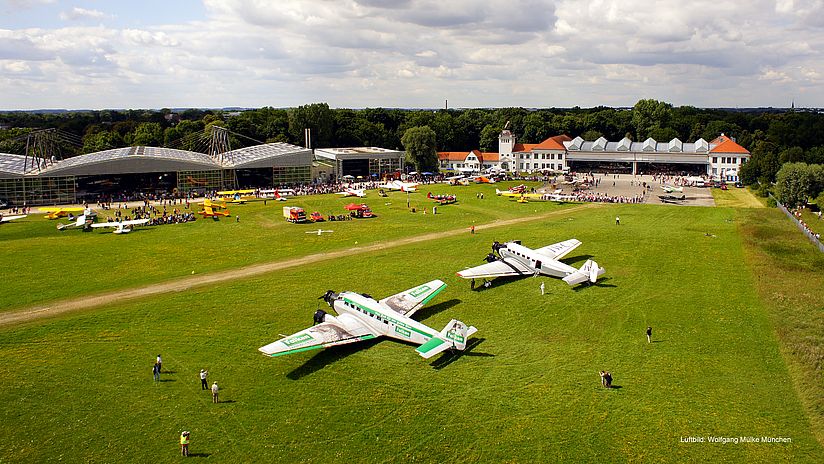 Flugwerft Schleißheim Luftaufnahme Fly-In 2012