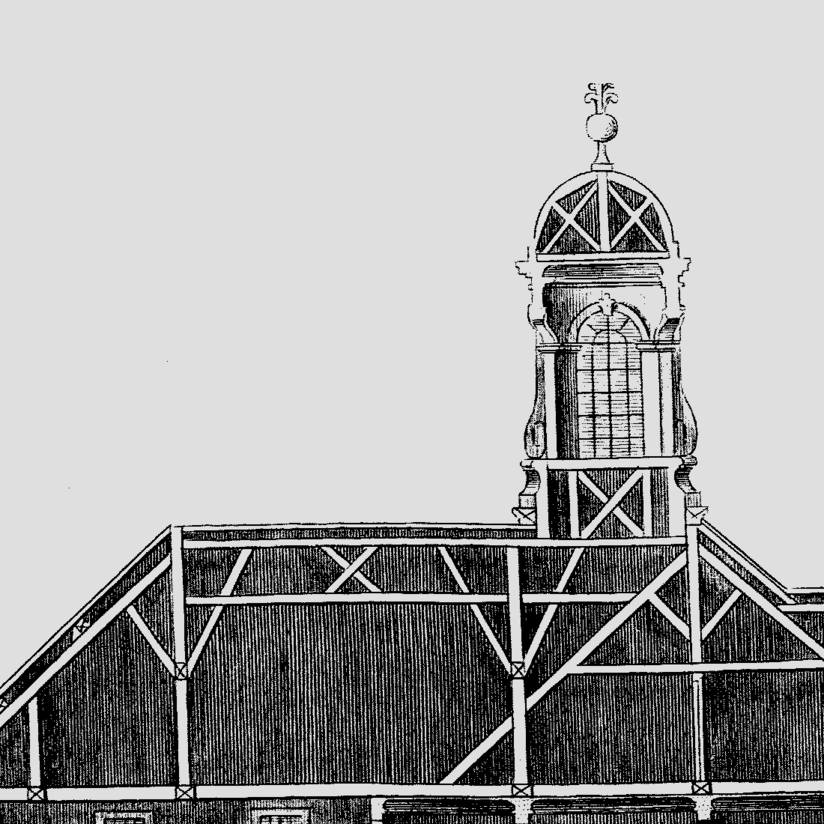 Architektur Der Stich zeigt einen Ausschnitt aus einem architektonischen Bauplan.