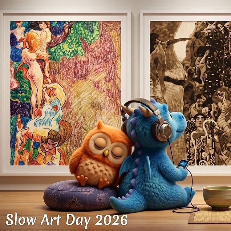 KI generierte Grafik zum Slow Art Day 2026 im Deutschen Museum Bonn