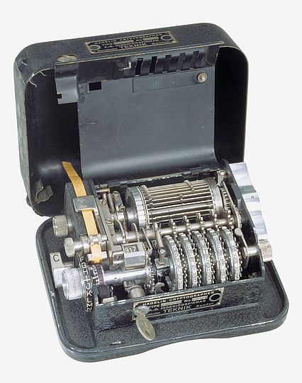 Hagelin Cryptographer C-36 cipher machine.