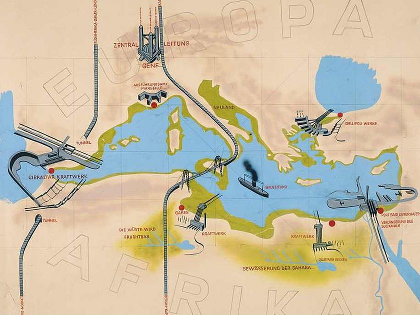 Übersichtskarte von Atlantropa.