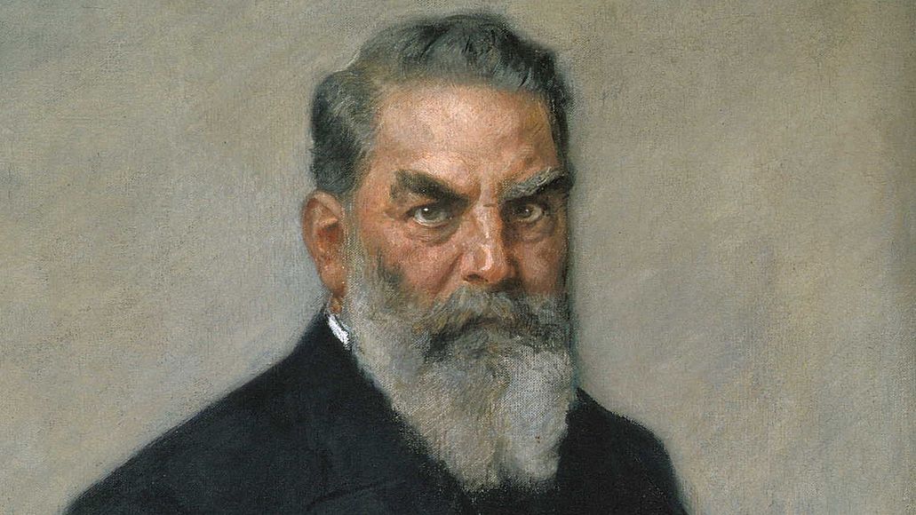 Das stehende Porträt von Museumsgründer Oskar von Miller hat Friedrich August von Kaulbach 1912 gemalt.