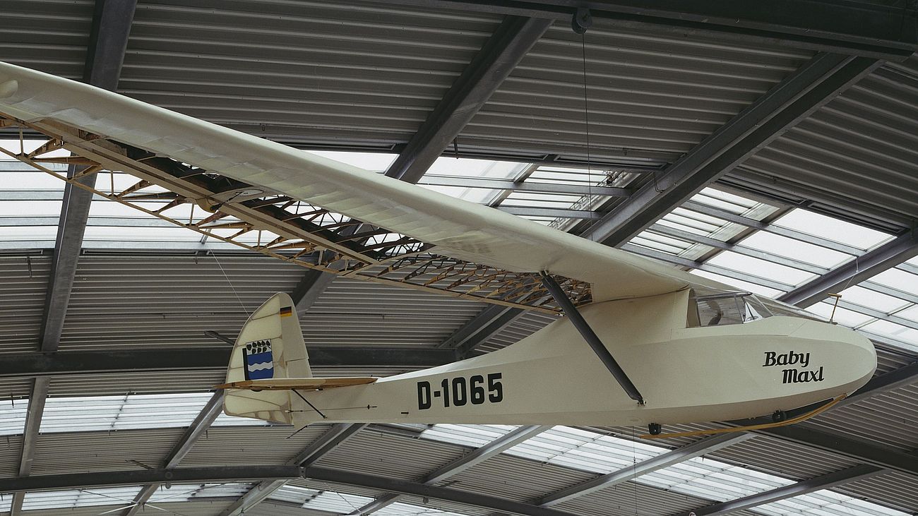 Segelflugzeug Grunau Baby IIb in der Flugwerft Schleißheim.