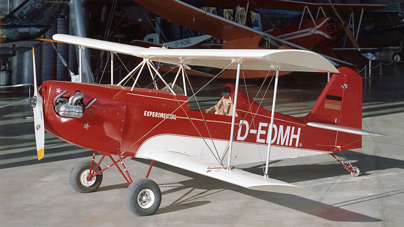 Eigenbauflugzeug von Herbert Müller "Müller DDMH 22" in der Flugwerft Schleißheim.