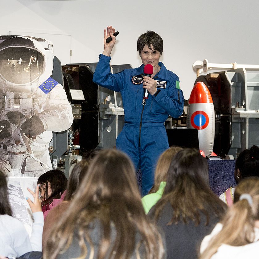 ESA Astronautin Samantha Cristoforetti beim Girls´Day im Deutschen Museum Bonn