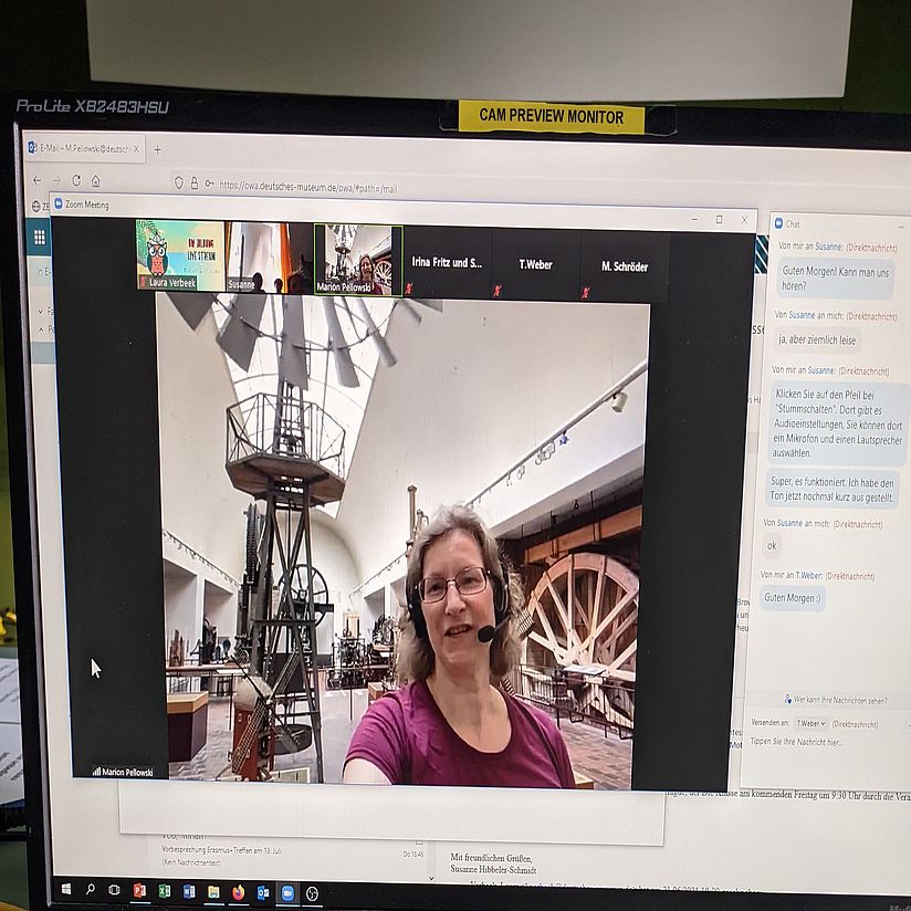 Bildschirm zeigt Videocall