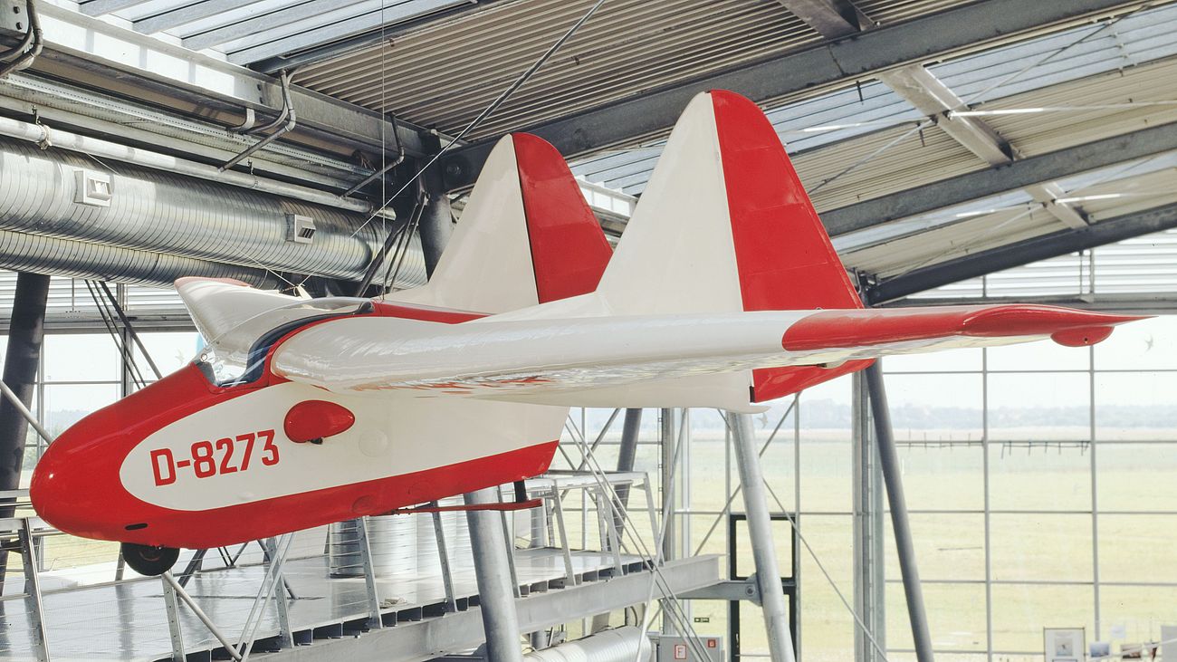 Segelflugzeug Fauvel AV-36 CR in der Flugwerft Schleißheim.