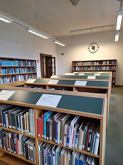 Blick in den Lesesaal der Bibliothek des Deutschen Museums.