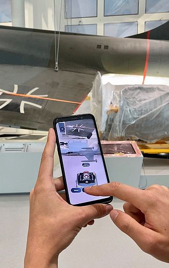 Augmented Reality Anwendung des Exponats Starfighter in der Deutsches Museum App.