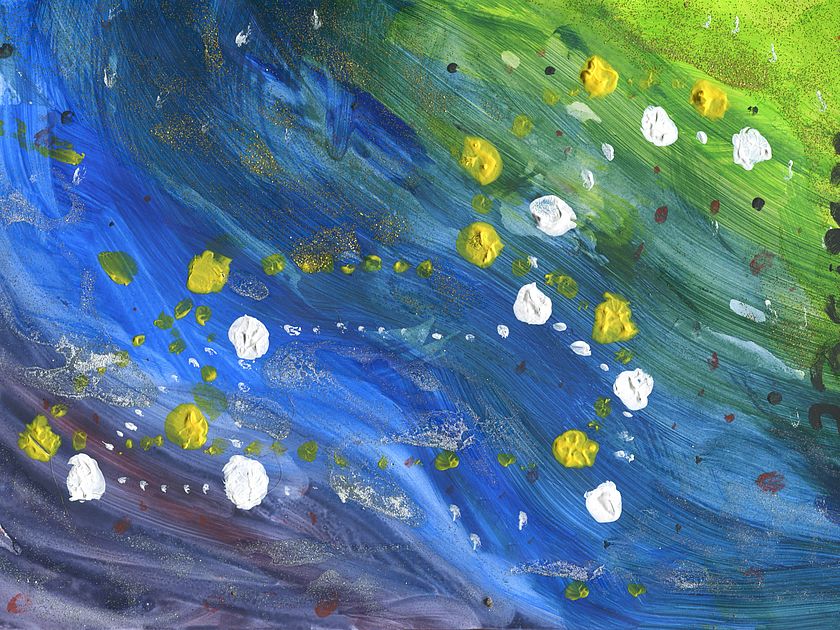 Sternenbild miut blauem und grünen Hintergrund