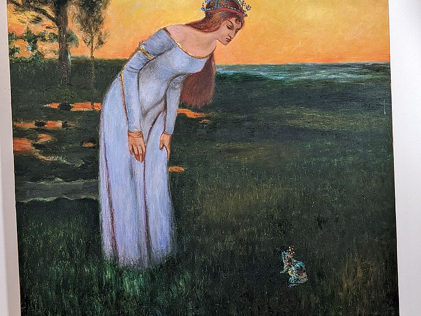 Foto: Die 2022 entdeckte Fälschung des Gemäldes "Das Märchen vom Froschkönig" von Franz Stuck (Ausschnitt).