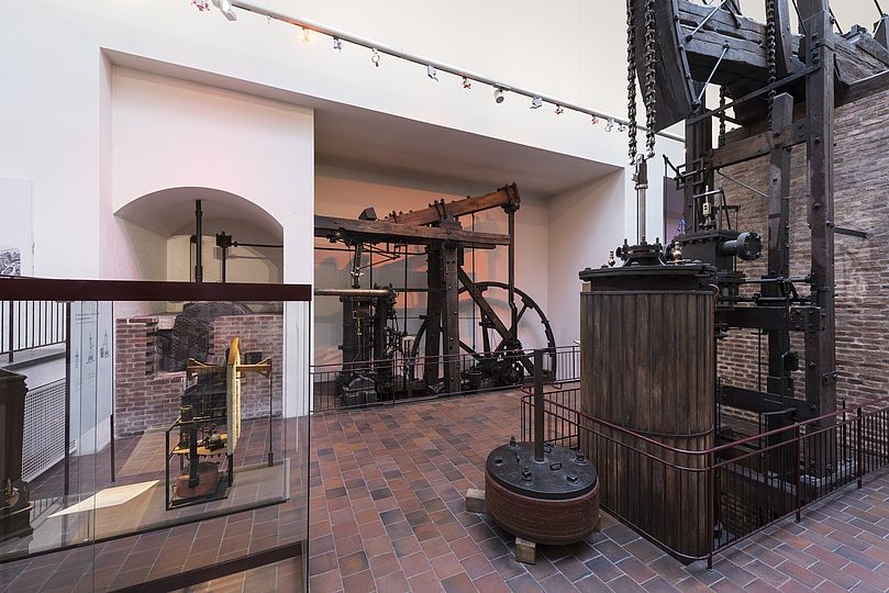 View inside the Steam Engines up to the Mid-19th Century exhibition area.