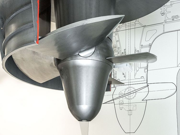 Kaplan-Turbine in der Ausstellung Energie - Motoren.