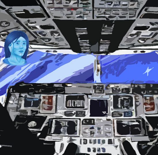 Illustration: Blick in Cockpit