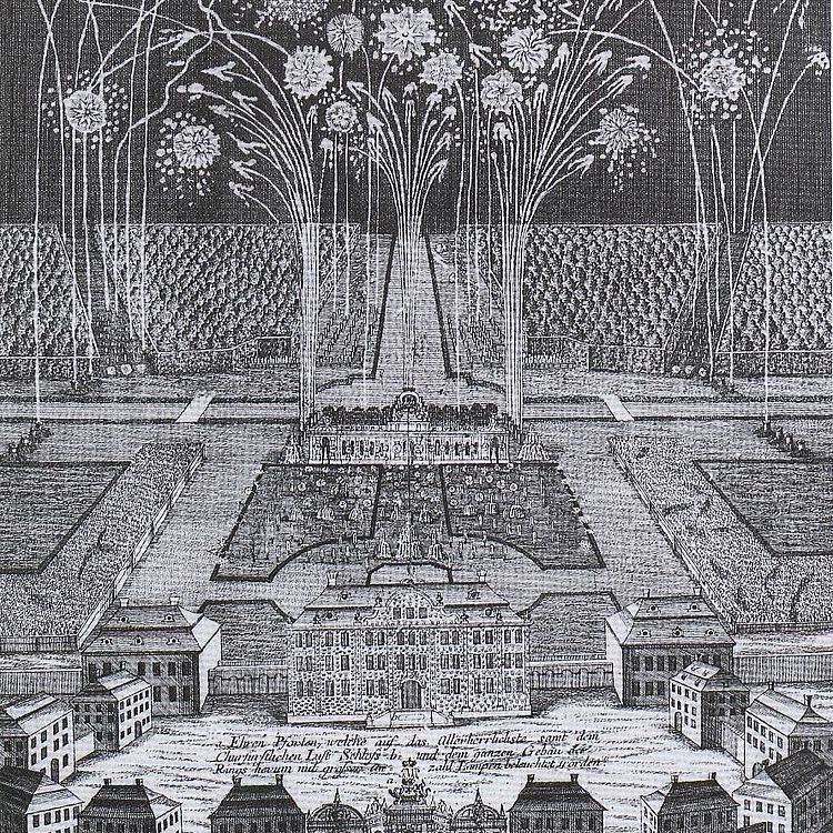 Illustration Feuerwerk im Nymphenburger Schloss