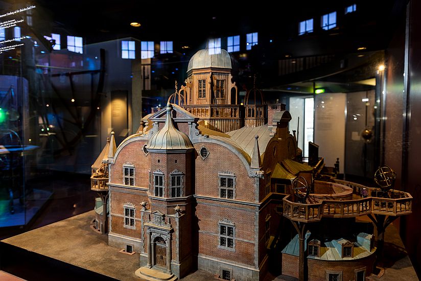 Modell 1:25 von Tycho Brahes Sternwarte Uraniborg auf der Insel Hven/Dänemark.