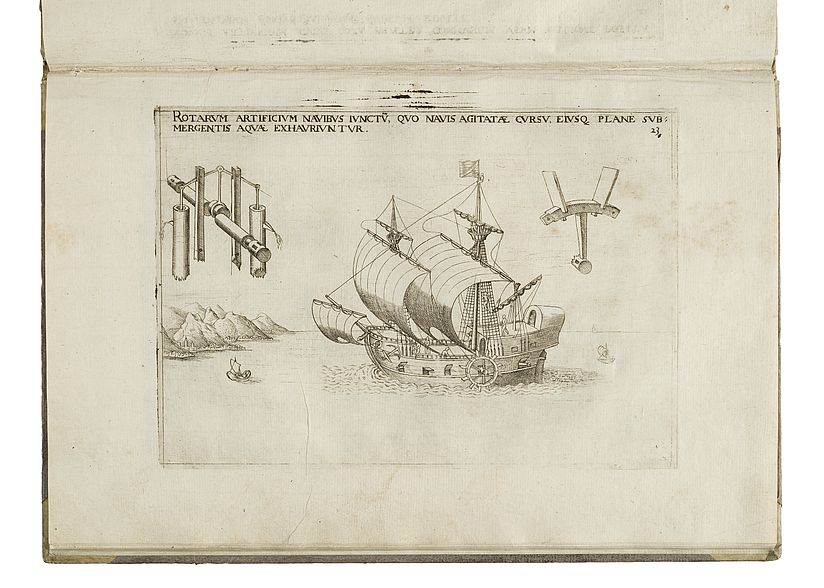 Schiff mit Schaufelrad