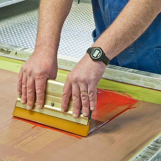 Erstellung eines Siebdruckes.