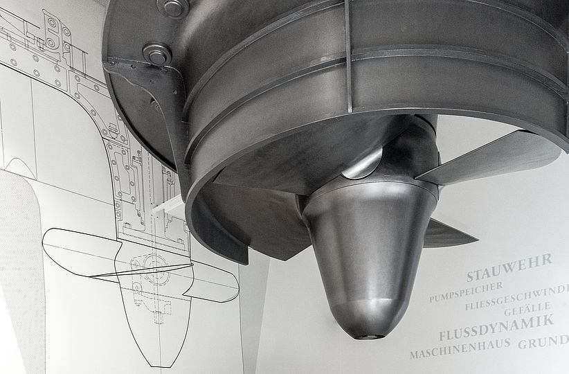 Kaplan-Turbine in der Ausstellung Energie - Motoren.