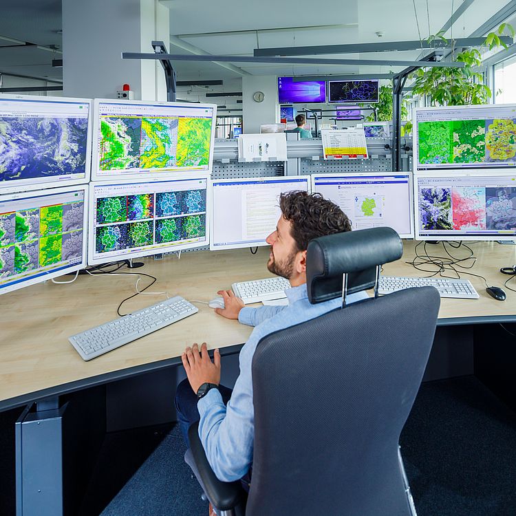 Arbeitsplatz eines Meteorologen