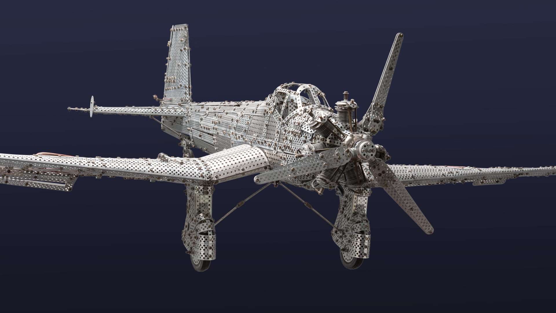 Modellflugzeug aus Metall.