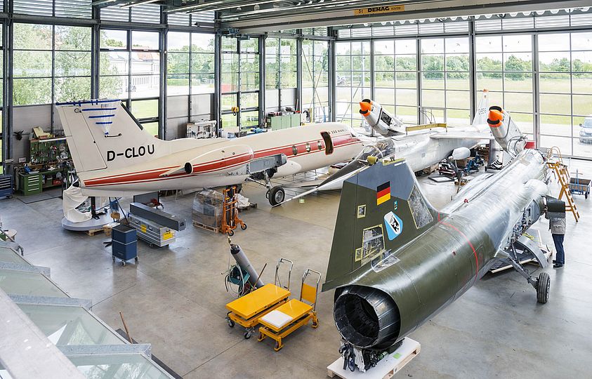 Hansa Jet, VJ 101 und F-104G in der Gläsernen Werkstatt.
