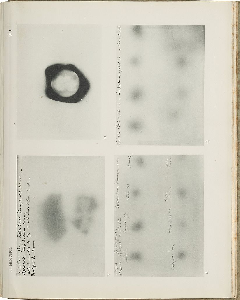 Aufnahmen der Radioaktivität des Urans.