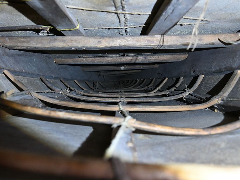 Innenansicht des Kajaks.