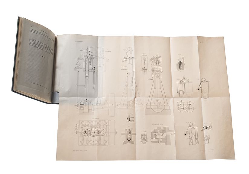Schnittansichten des Dieselmotors.