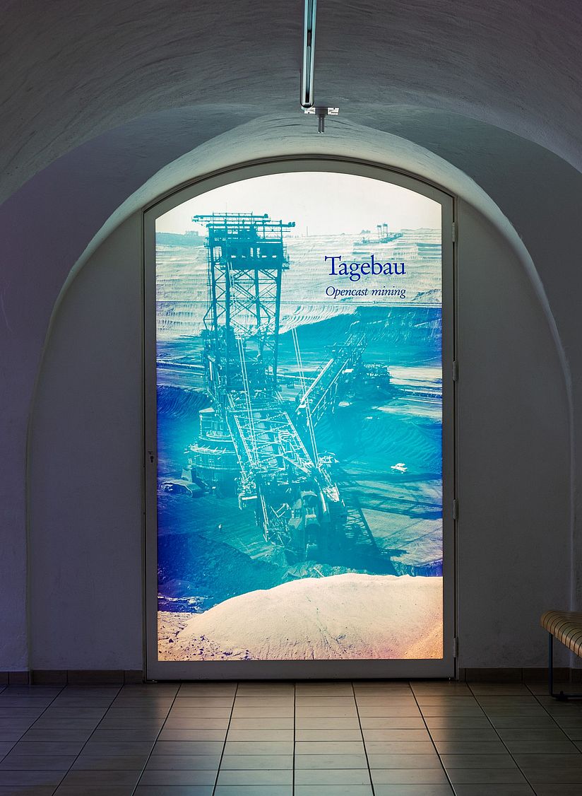 Themenbereich "Tagebau" in der Ausstellung Bergwerk.