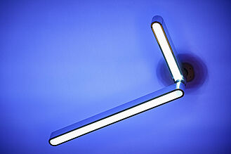 Futuristische Uhr im Zukunftsmuseum.