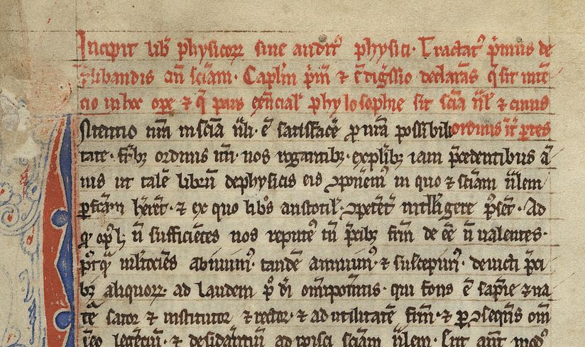 Kalligraphischer Text in roter und schwarzer Tinte.