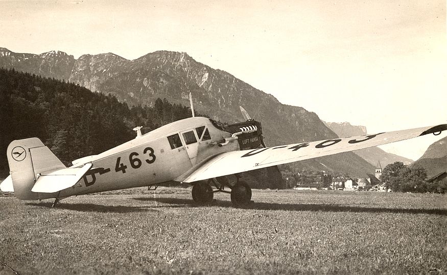 Alte Fotografie: Junkers F 13 in Bad Reichenhall.