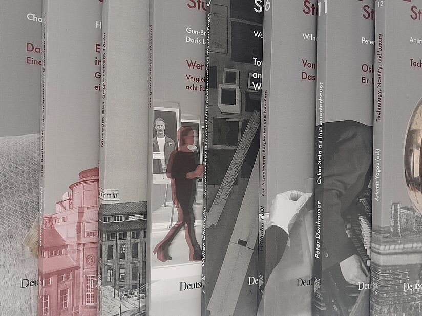 DM_Studies_Header Bände der Reihe Deutsches Museum Studies überlappend gelegt